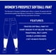 thumbnail image 4 of Pantalón de softball Mizuno Prospect para mujer blanco de poliéster, 4 of 5