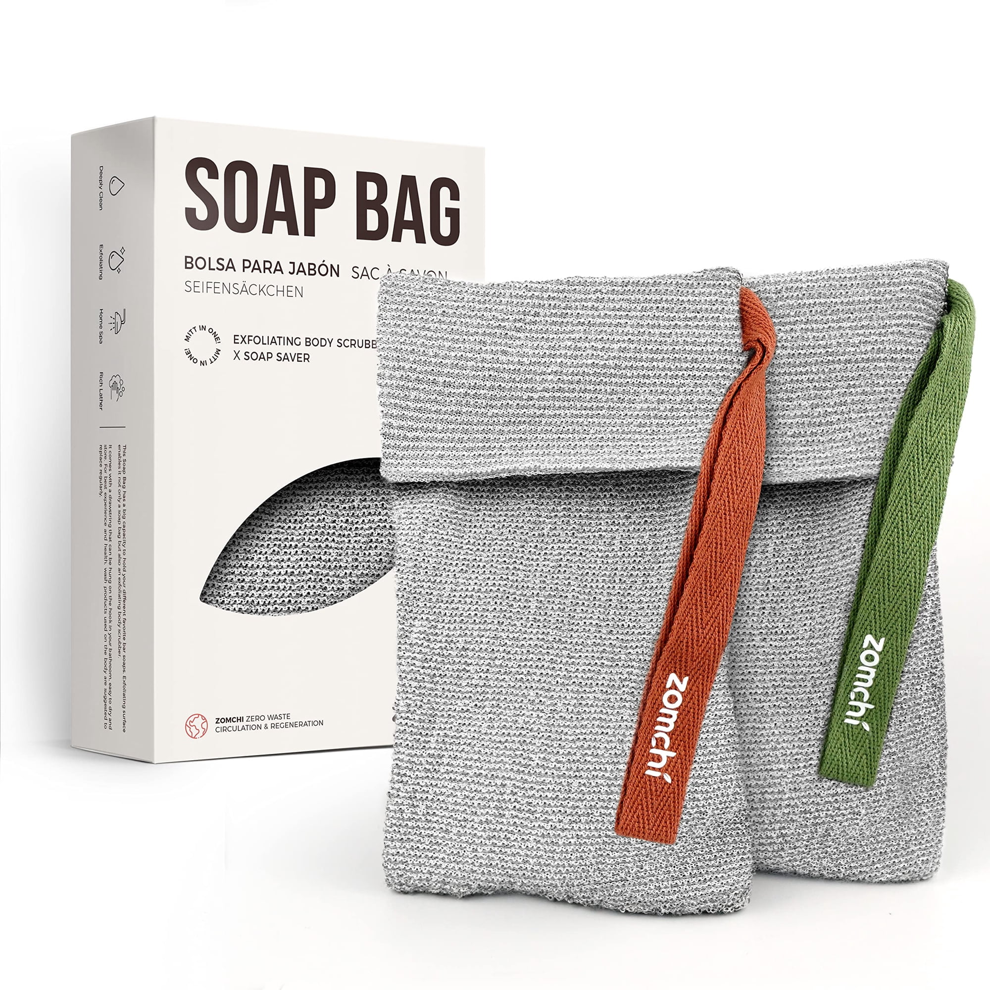 Bolsa De Jabón Zomchi Gentle Roughness Para Jabón En Barra Exfoliante