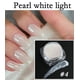 thumbnail image 2 of Polvo de uñas cromado con perla blanca, polvo brillante con efecto perla, polvo de uñas cromado brillante, polvo de concha, efecto espejo, pigmento Aurora para manicura y salón de bricolaje., 2 of 6