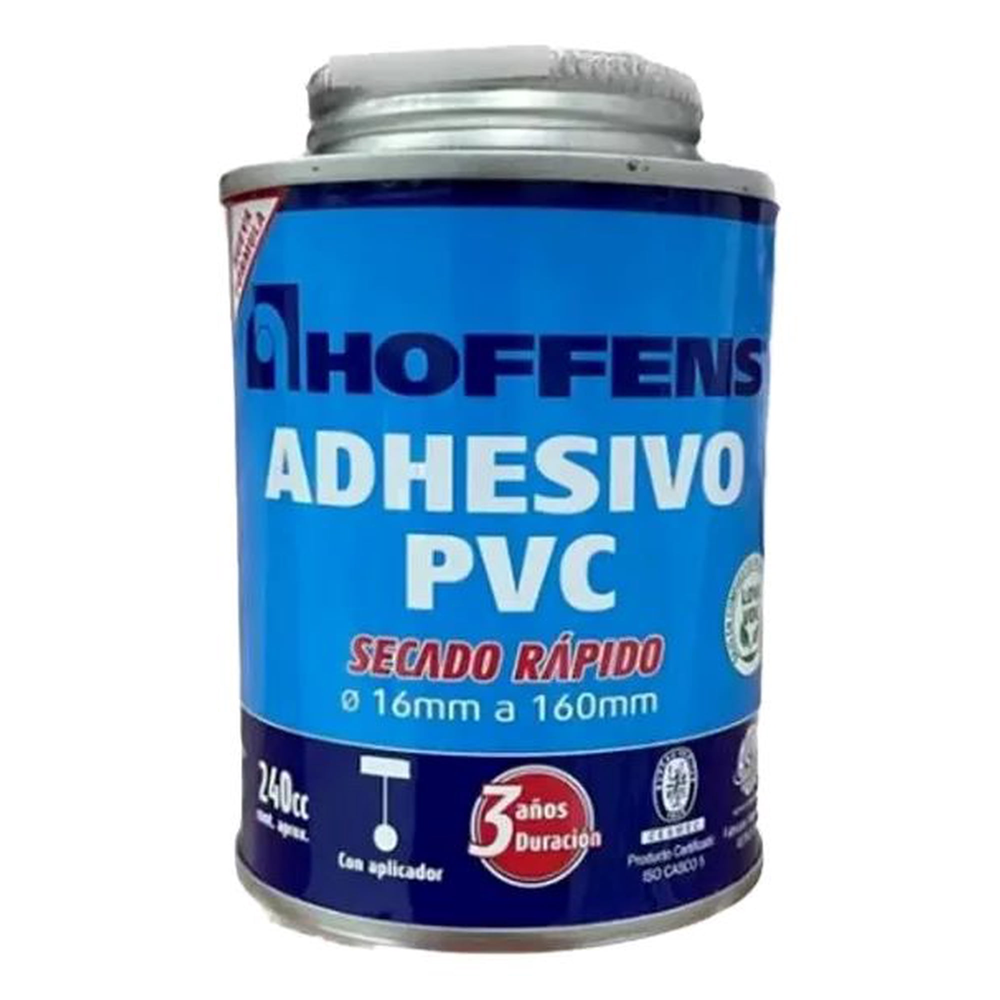 Metalfer - Adhesivo Pvc 240 Cc Secado Rapido Hoffens Con Aplicador