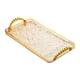 thumbnail image 1 of Bandeja Rectangular Para Servir, Organizador De Tocador De Baño, Mesita De Noche, Borde Dorado ámbar, 1 of 5