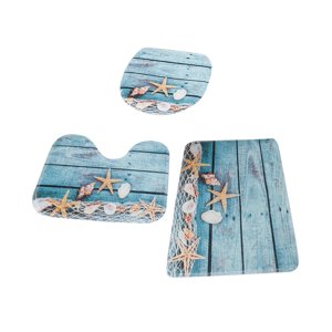 Magideal - Juego De Alfombras De Baño Con Alfombra De Baño En Forma De U, Lavable, Absorbente De Agua, 3 Piezas, Alfombrilla De Baño, Alfombrilla Para Puerta Par B
