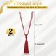 thumbnail image 2 of Uxcell Sujetadores de Cortinas, 2 Paquetes de Sujetadores Elegantes Hechos a Mano con Borlas, Clips Decorativos para Ventanas, Rojo Oscuro, 2 of 7