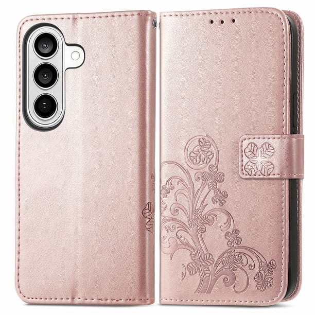 Funda Sintética FOXDOCK para Samsung Galaxy S26 | Función de Billetera y Soporte | Protección Completa-rosa
