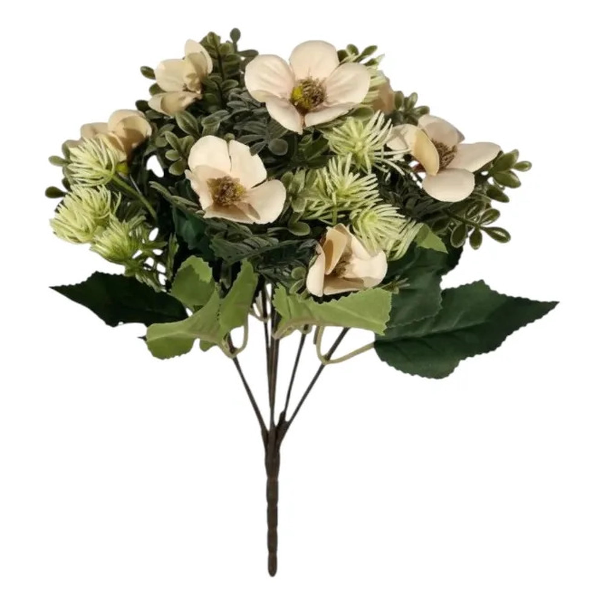 Genérico - Set 5 Flores Artificiales Ramo Decorativo Magnolia Cardo Jhn