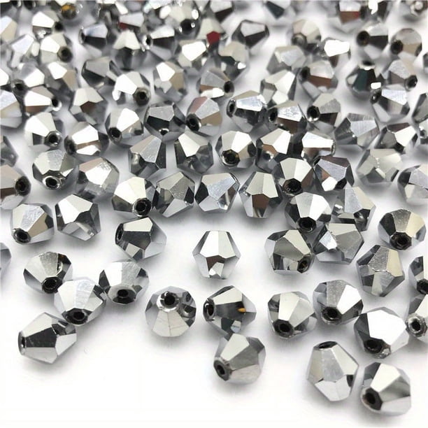 90pcs Austrian Crystal Element Bicone Beads 4mm Multicolor Faceted Glass Spacer Beads For Jewelry Making DIY Accessories Handmade Craft Beads Accessories