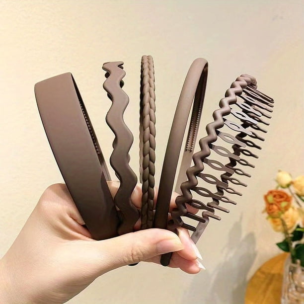 9pcs Non-Slip Plastic Teeth Hairbands - Stylish Matte Hair Bands for All Hair Types!