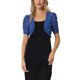 thumbnail image 1 of INSPIRE CHIC Bolero Corto de Malla para Mujer de Halloween con Mangas Cortas Fruncidas y Frente Abierto Azul XS, 1 of 6