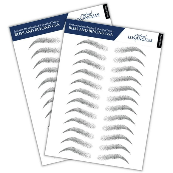 Pegatinas para tatuajes de cejas Bliss and Beyond USA, 24 pares