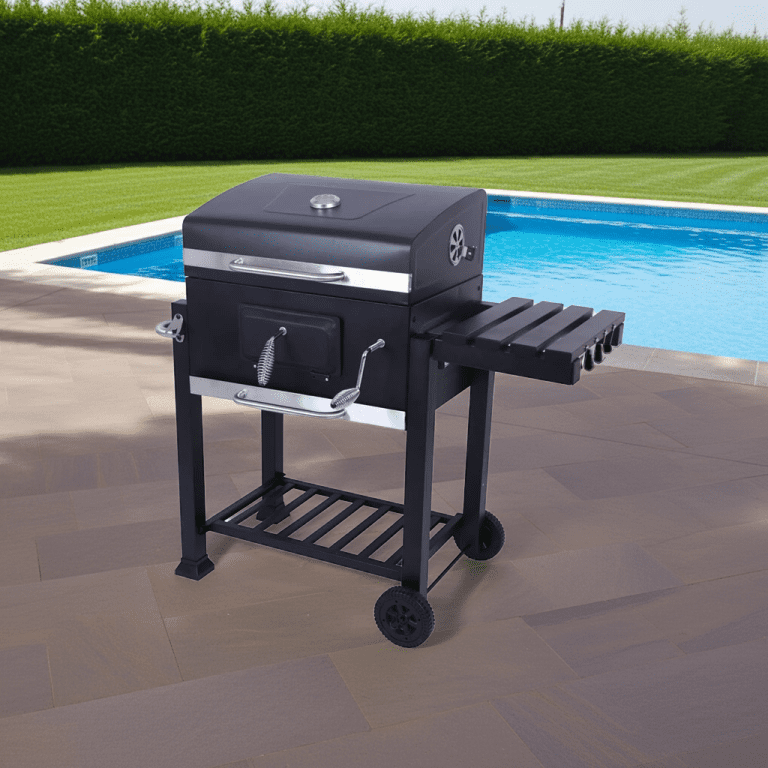 Igpro - Parrilla Carbón Con Tapa Y Ruedas + Termómetro