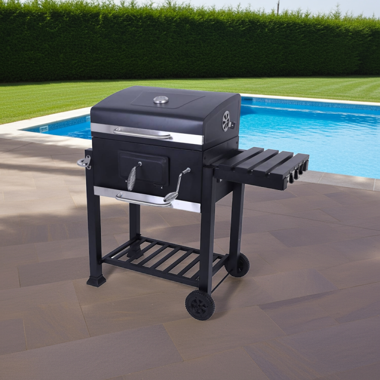 Igpro - Parrilla Carbón Con Tapa Y Ruedas + Termómetro