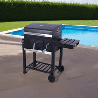 Igpro - Parrilla Carbón Con Tapa Y Ruedas + Termómetro