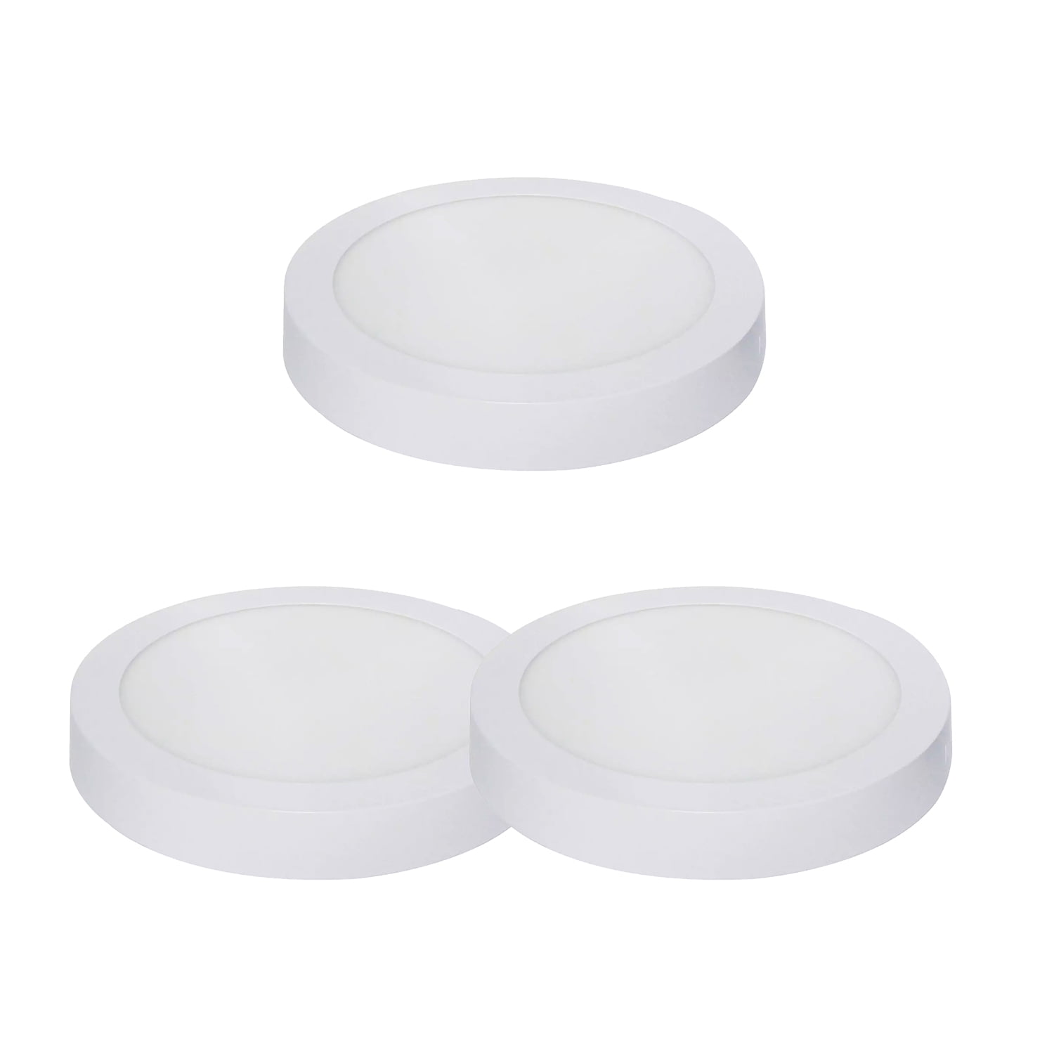 Hb. Importaciones - Pack 3 Panel Redondo Led Eco Sobrepuesto Blanco 6w Frío