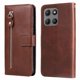 thumbnail image 3 of Funda tipo cartera para Motorola Moto G15 con bolsillo con cremallera y ranuras para tarjetas – Función de soporte Marrón, 3 of 5