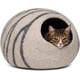 thumbnail image 1 of Cueva para gatos MEOWFIA de lana merino hecha a mano, gris claro, grande, 1 of 7