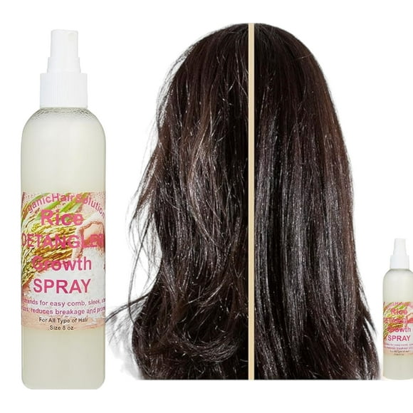 Aerosol para el Crecimiento Del Cabello con Agua de Arroz, Espesante, Humectante y Suavizante con Sábila, Árbol de Té, Aguacate y Menta (8oz)
