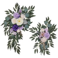 Magideal - 2 Piezas De Flores Artificiales, Decoración De Girasoles, Guirnalda De Flores Rústicas, Flores Artificiales Para Fiesta De Jardín, Telón De Fondo, Cer , Blanco Violeta Opción 3H