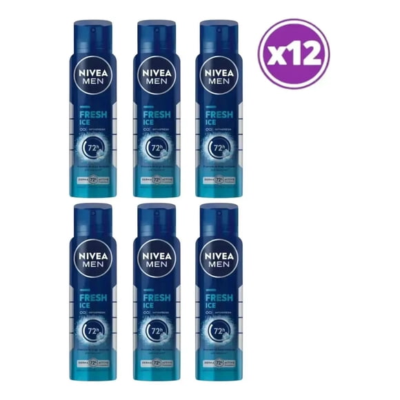 Pack 12 Men Fresh Ice Antitranspirante Spray 150ml