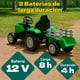 thumbnail image 3 of Tractor Electrico A Bateria Verde Niños 12v Con Remolque, 3 of 4
