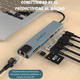thumbnail image 5 of Hub Adaptador Extensor Usb C 8 En 1 Multipuerto Otg Adaptador Para Macbook Laptop Notebook Y Celulares Con Hdmi 4k Y Carga Rápida Plateado Audeos, 5 of 11