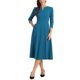 thumbnail image 1 of INSPIRE CHIC Vestido de Trabajo para Mujer Línea A 3/4 Mangas Elegante Vestido Midi Azul Pavo Real S, 1 of 6