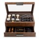 thumbnail image 5 of Caja de joyería Glenor de fibra de carbono marrón – Estuche para relojes, gemelos y gafas de sol, 5 of 6