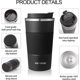 thumbnail image 4 of Taza de café GEMFUL To Go, 500 ml, aislante, acero inoxidable, color verde, 4 of 7