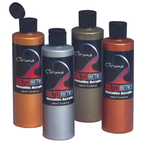 Set De Pintura Acrílica Chroma Molten Metal, 240 Ml, Colores Surtidos