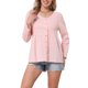 thumbnail image 4 of INSPIRE CHIC Blusa Boho con Botones para Mujer de Manga Larga, Cuello en V, Ligera, Elegante y Casual, Talla L, Rosa, 4 of 6