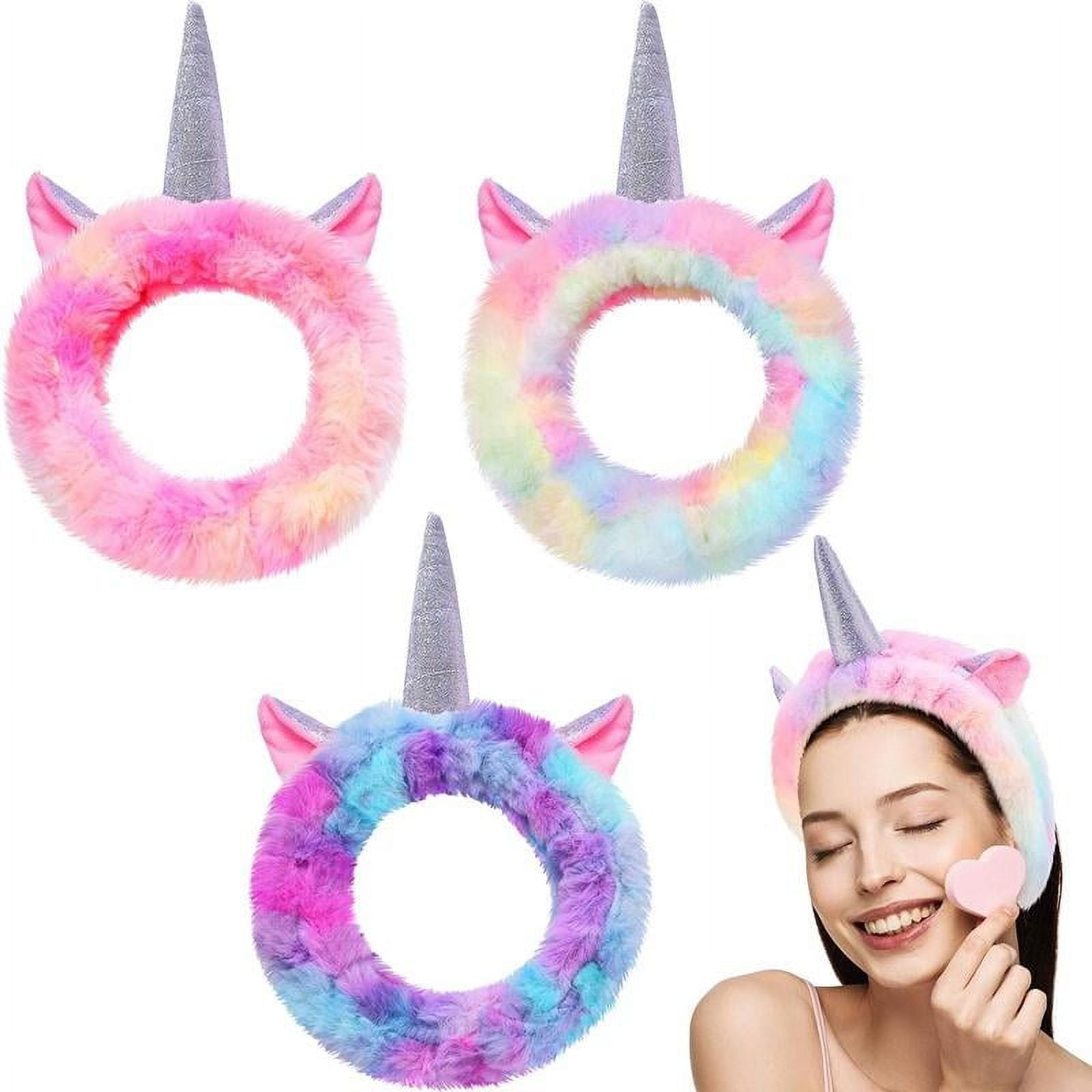 Emmlpls - Set 3 Cintillos Spa Skincare Diadema Colores Orejitas Unicornio