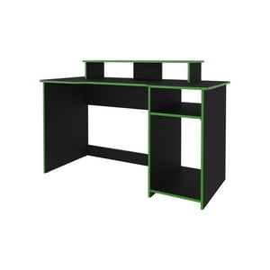 Fmfurniture - Escritorio Gamer 90,5X136X60 Cm Fm-048N Negro Y Verde