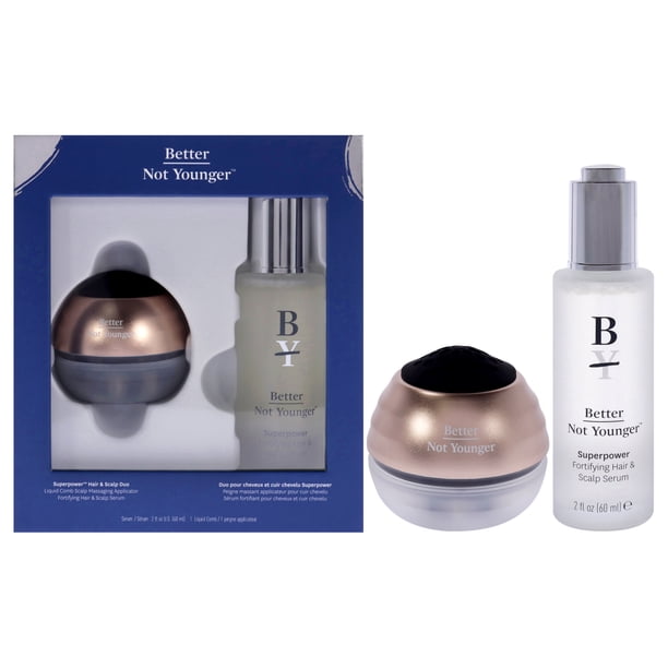Dúo Superpoderoso Para Cabello Y Cuero Cabelludo De Para Unisex - 2 Unidades De Suero Fortificante Para Cabello Y Cuero Cabelludo Superpoderoso De 2 Oz, Peine Líquido Superpoderoso