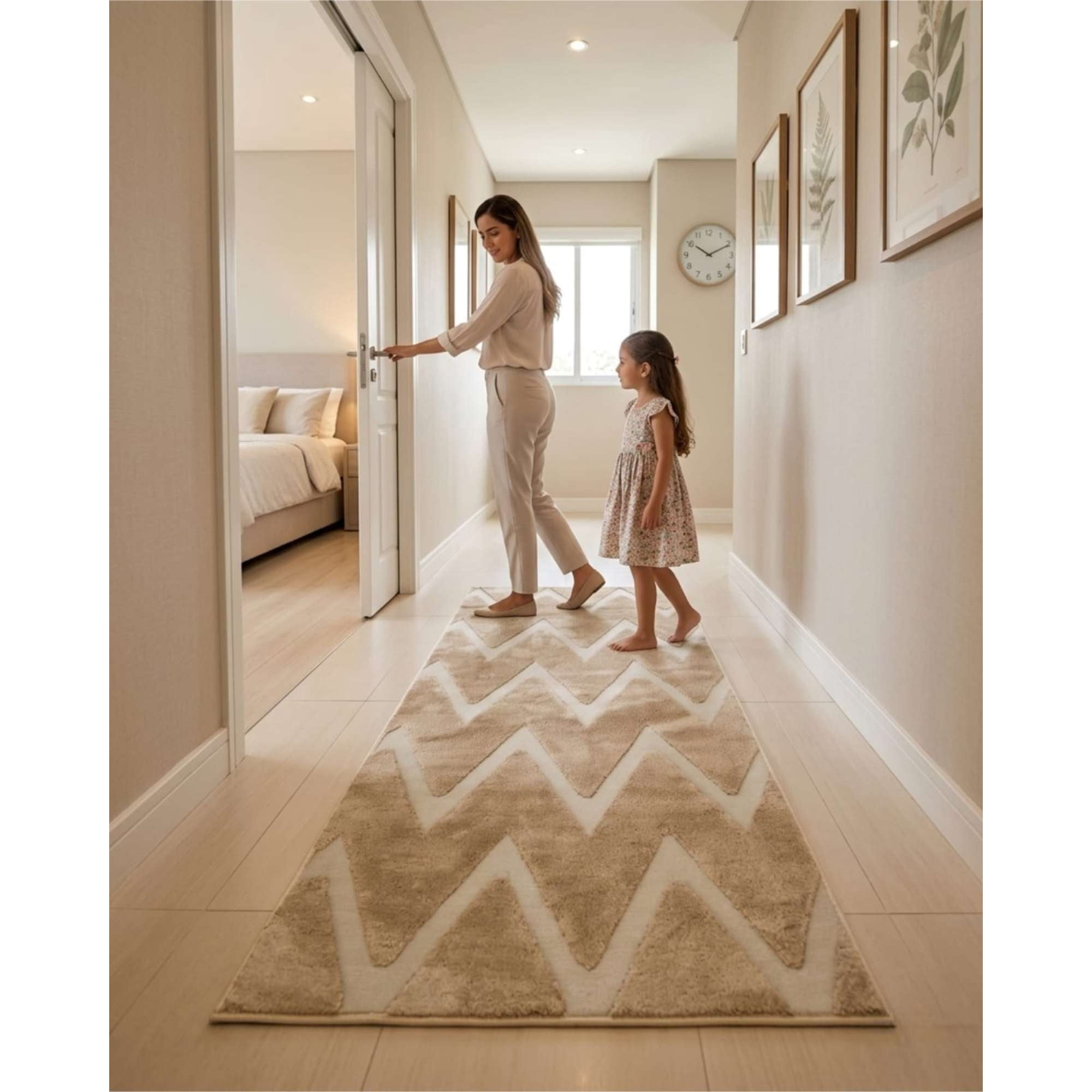 Mylhogar - Alfombra Pasillera Moderna Diseño Jacquard 60x160cm
