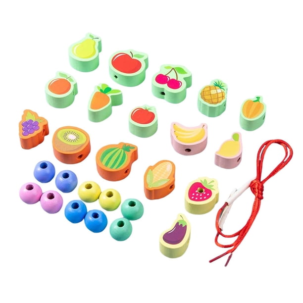 Juguetes De Madera Para Enhebrar, Juego De Cuentas De Cordones Preescolares Para Regalos Educativos, Juego A