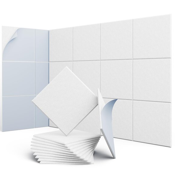 Paneles Acústicos UNECHO Pack de 12 Autoadhesivos Blanco Nieve