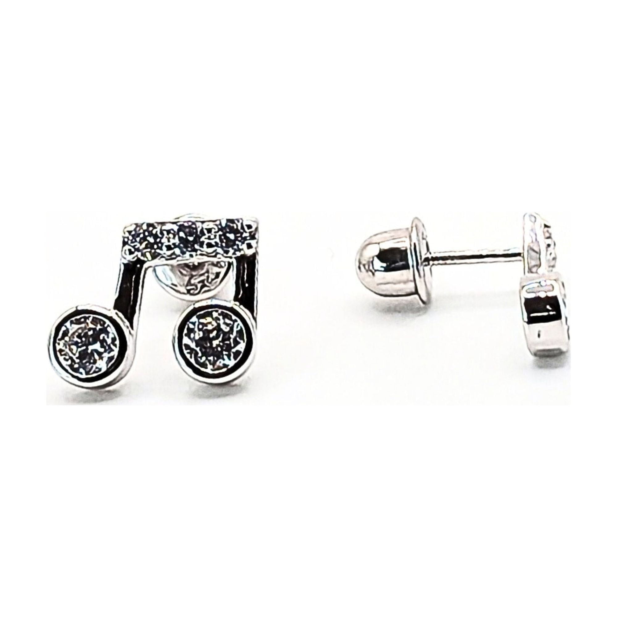 Tiana Joyas - Aros De Nota Musical Con Circones Transparentes De Plata 925