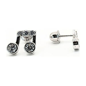 Tiana Joyas - Aros De Nota Musical Con Circones Transparentes De Plata 925