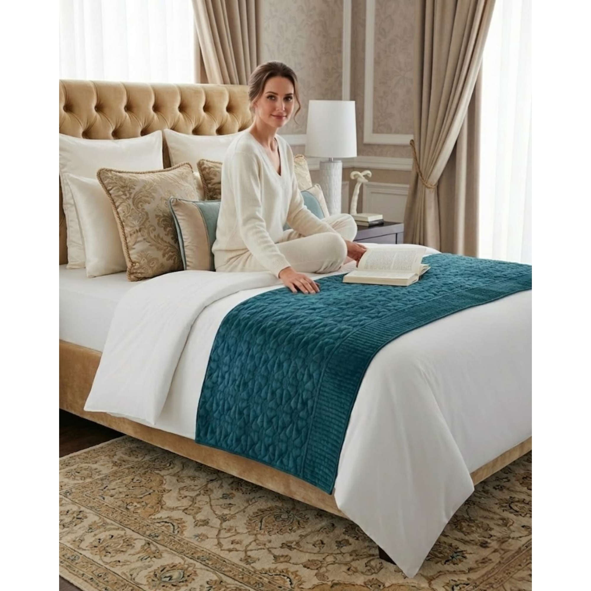 Mylhogar - Piecera De Cama Moderna Con Textura Ultra Suave