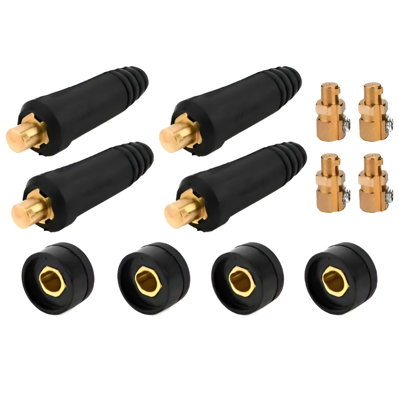 Erux - Set De 4 Conectores Rápido Para Maquinas De Soldar 10-25 Negro