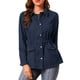 thumbnail image 5 of INSPIRE CHIC Chaquetas Utilitarias para Mujeres de Regreso a Clases con Cintura de Cordón, Bolsillo con Solapa, Cremallera y Botones Azul Marino Talla S, 5 of 7