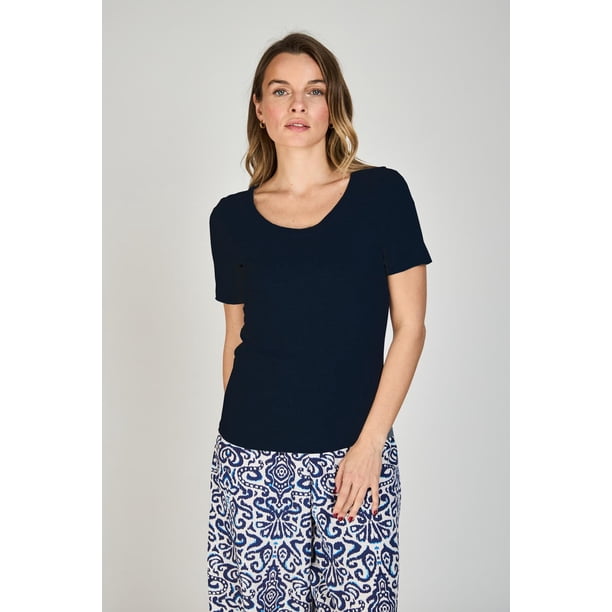 Polera Ceci Acanalada Eclipse azul marino L