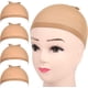 thumbnail image 1 of 4 piezas de medias de peluca de color marrón claro, gorras de peluca de nailon elásticas para mujer, 1 of 7