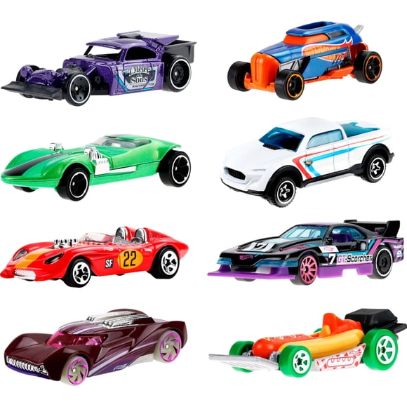 Toy Cars & Trucks Hot Wheels Let's Race, paquete de 8 unidades, escala 1:64