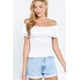 thumbnail image 1 of Top Fruncido con Hombros Descubiertos y Encaje, 1 of 5