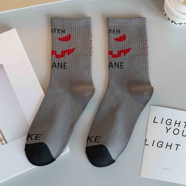Letter Print Socks, Halloween Novelty & Funny Mid Tube Socks, Women's Stockings & Hosiery