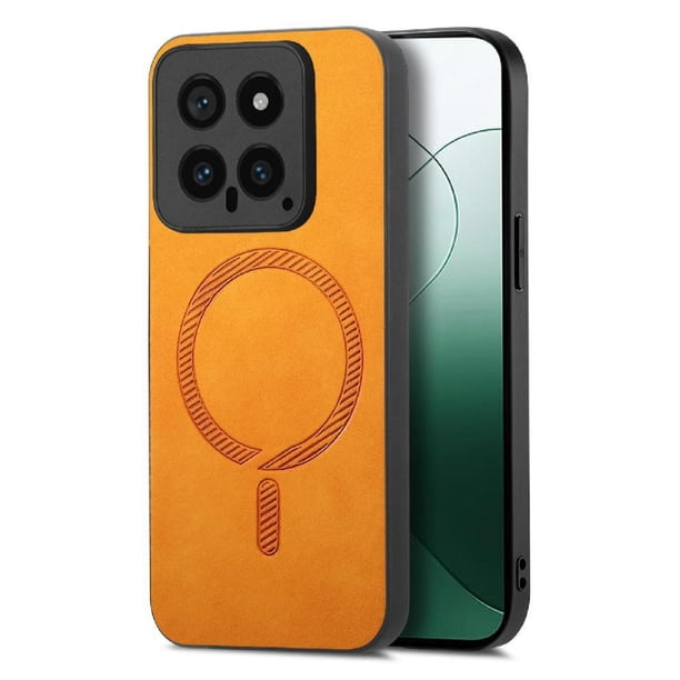 Magnetic Slim Case for Xiaomi 14 5G with Camera Guard & Anti-Scratch Back Yellow