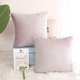 thumbnail image 5 of PiccoCasa Funda de Almohada de Terciopelo con Pompones para Sofá Cama 2PCS Rosa Pálido 20x20 Pulgadas, 5 of 7