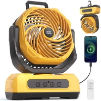 Ventilador Portátil Para Acampar Vosfeel De 3000 Mah Con Linterna Rgb, Color Amarillo