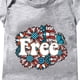 thumbnail image 2 of Ropa de gateo de manga corta para niños y niñas, con estampado floral de celebración del Día de la Independencia de verano, de 0 a 24 meses, para bebés de 18 a 24 meses (gris, 0 a 3 meses), 2 of 3
