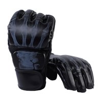 Magideal - Guantes De Boxeo Mma, Protector Transpirable, Guantes Duraderos De Medio Para Hombres, Mujeres, Adultos, Saco De Boxeo, Entrenamiento, Kickboxing , Mano Demonio Negra Mano De Demonio Negra